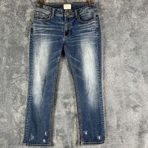 BKE Payton Jeans Womens 28R Blue Denim Cropped Mid-Rise Distressed Stretch